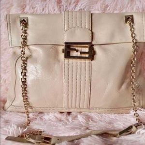 Authentic FENDI White Leather